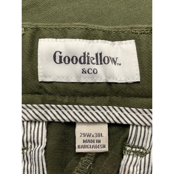 Goodfellow & Co Mens Green Athletic Chino Pants Stretch Slim Tapered Leg 29X30 - Picture 11 of 14